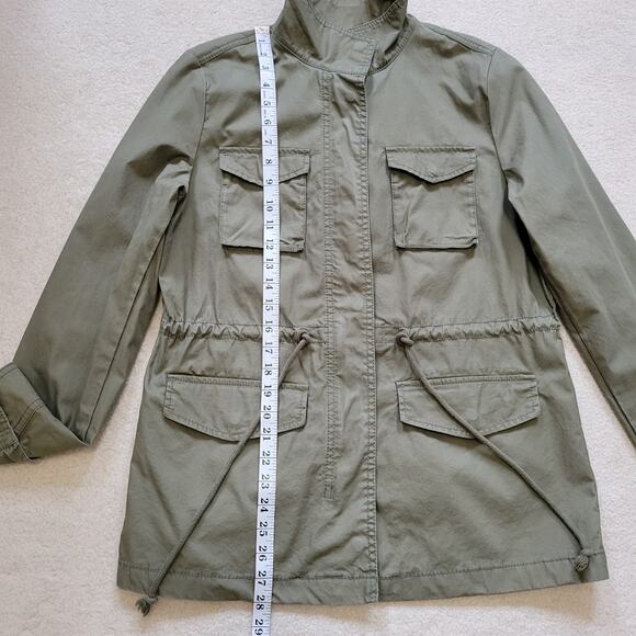 EUC Old Navy Women's M Utility Military Field Jacket Cinch Waist Green - Picture 13 of 16